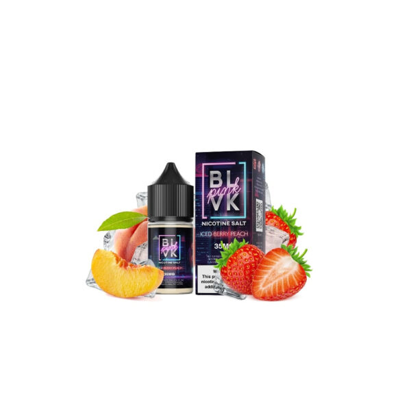 BLVK Pink - Strawberry Peach Ice(Morango e pêssego) - 60ml - Freebase