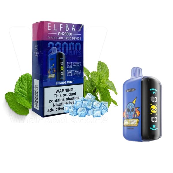 Elf Bar GH23000 Puffs – Spring Mint: O Frescor da Menta de Primavera em um Pod Descartável de Longa Duração