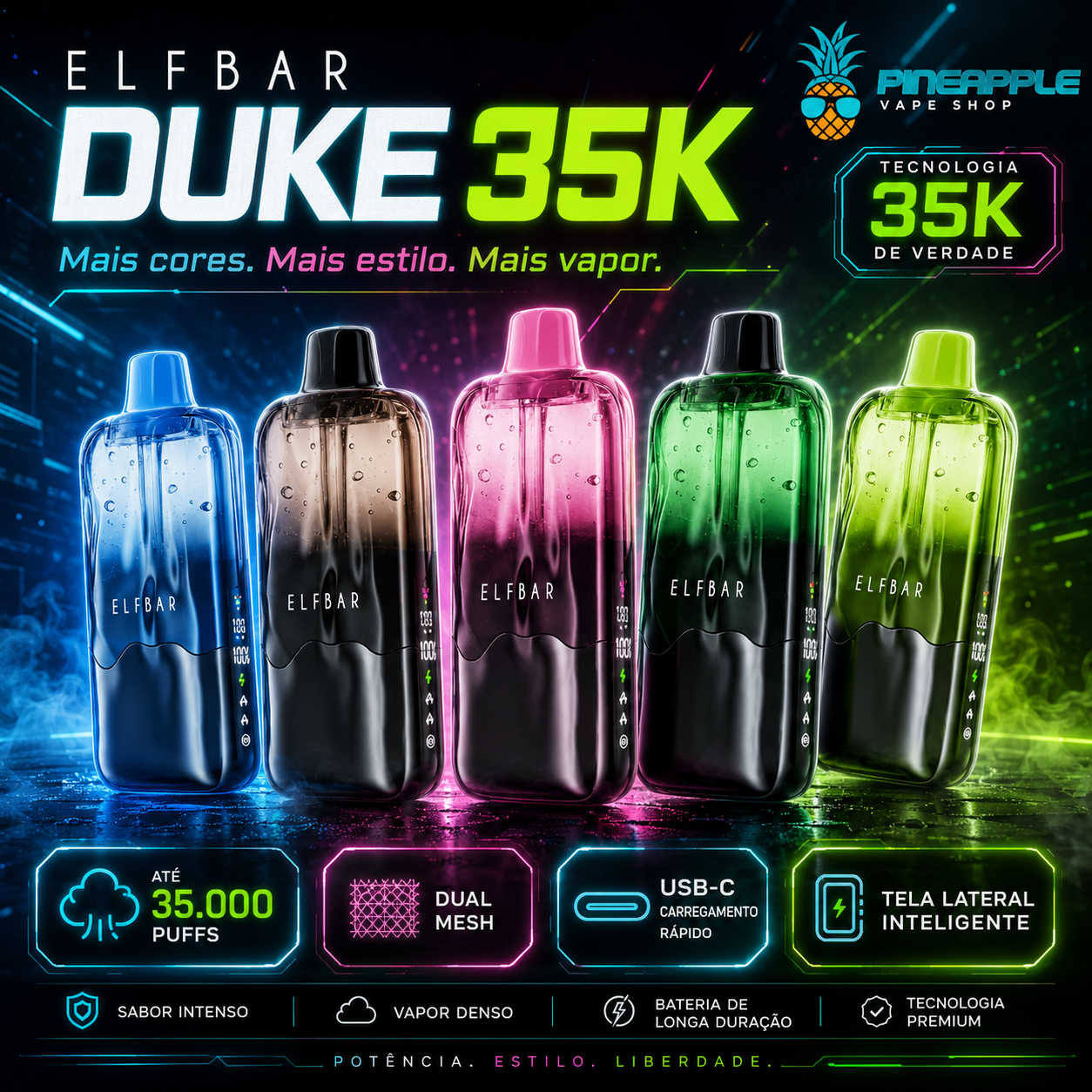 Elfbar Duke – 35.000 Puffs – Pod Descartável