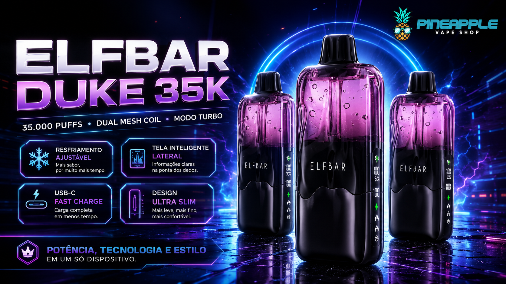 Elfbar Duke – 35.000 Puffs – Pod Descartável - Imagem 4